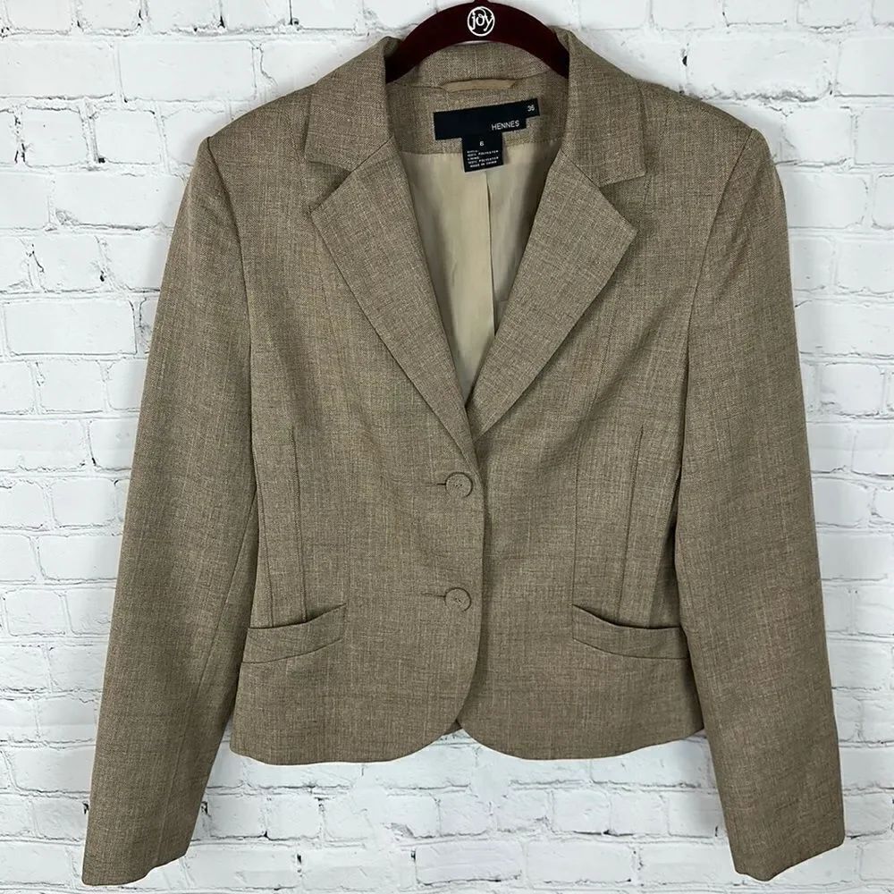 Hennes Tan Button Blazer Size 6